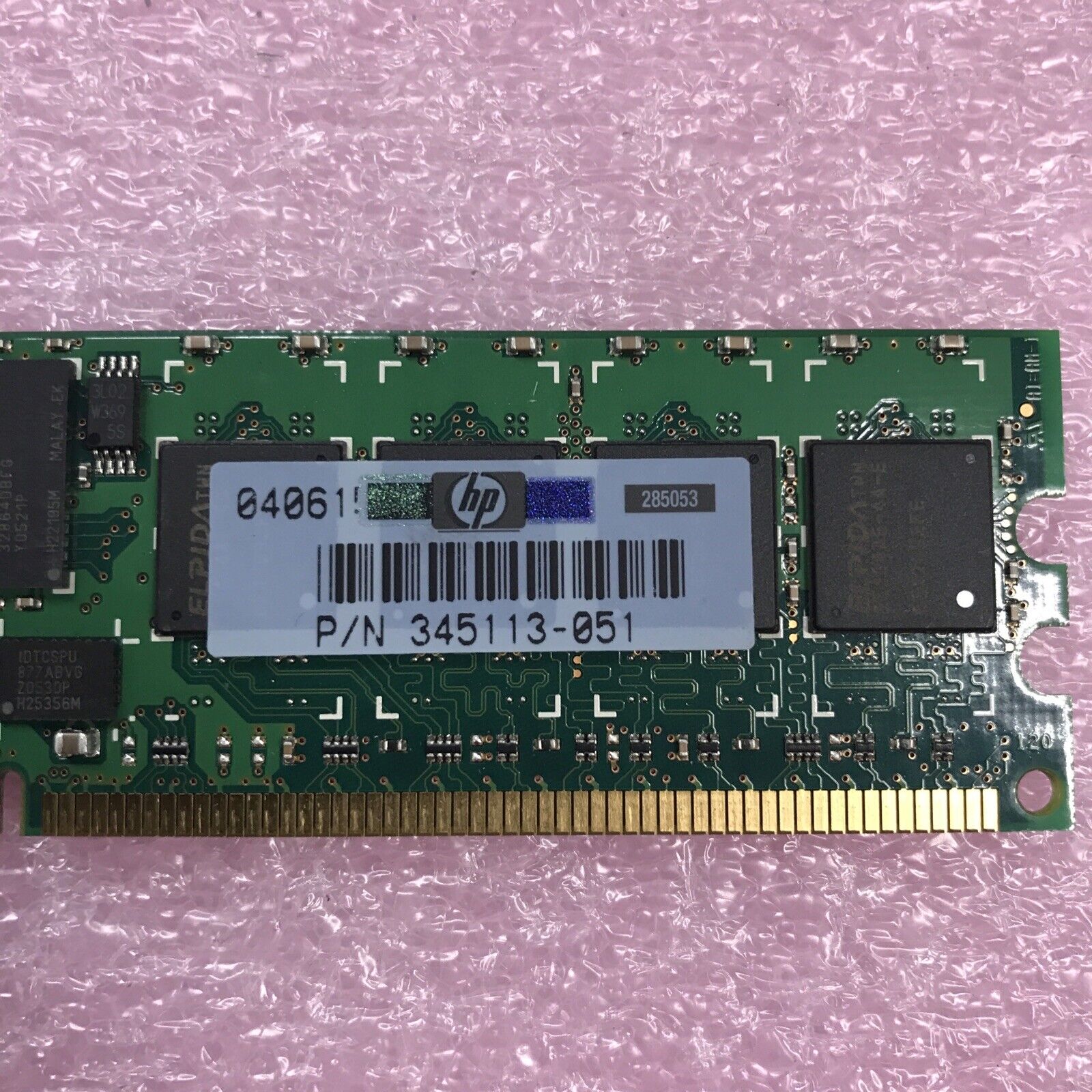 Elpida 2GB 2x1GB 1Rx4 PC2-3200R-333 Ram 345113-051 EBE10RD4AEFA-4A-E