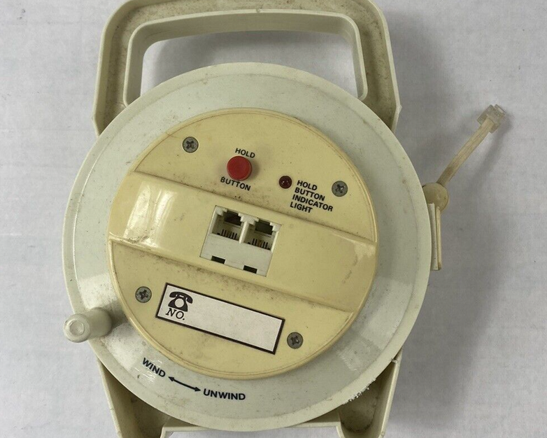 Vintage PORT-A-PHONE Leviton Cable 50 Foot Telephone Cord Reel Double Outlet