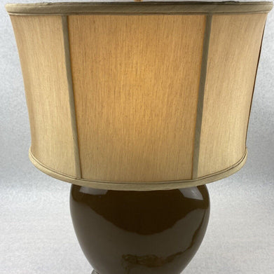 Unbranded 6401360 Brown Glossy Dry Clay Vase 2 Mode Desktop Nightstand Lamp