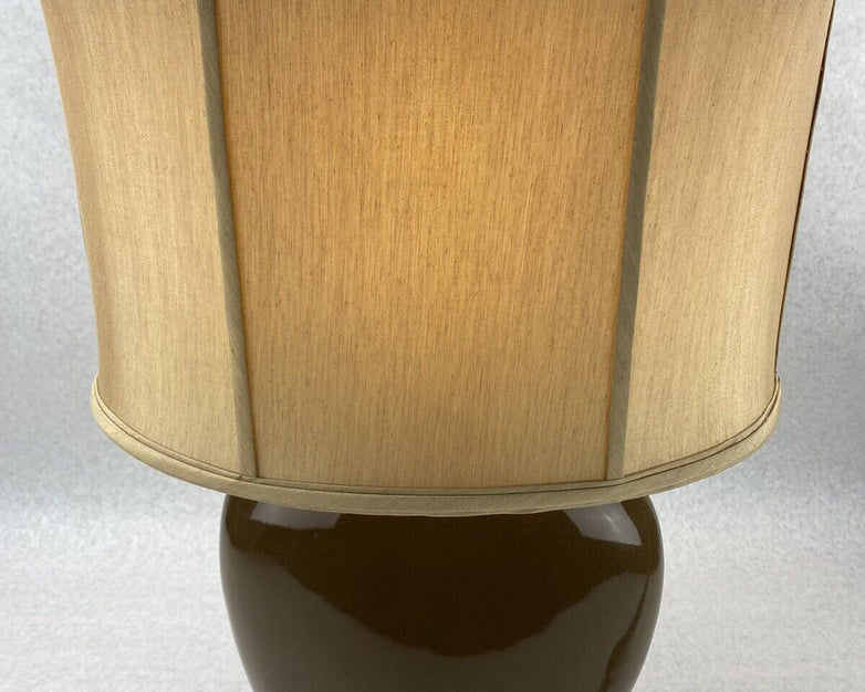 Unbranded 6401360 Brown Glossy Dry Clay Vase 2 Mode Desktop Nightstand Lamp