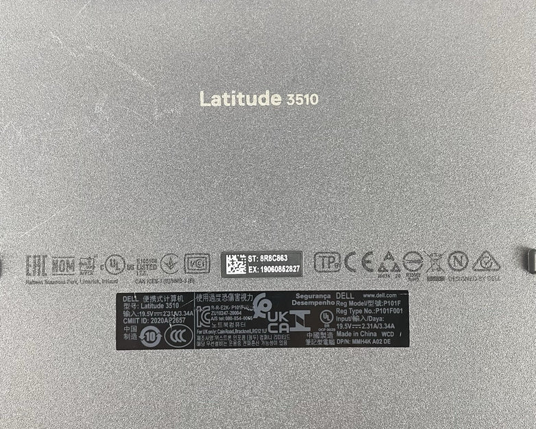 Dell Latitude 3510 15.6" i5-10210U 1.60 GHz 8 GB RAM No SSD/OS/AC - Bad Edge