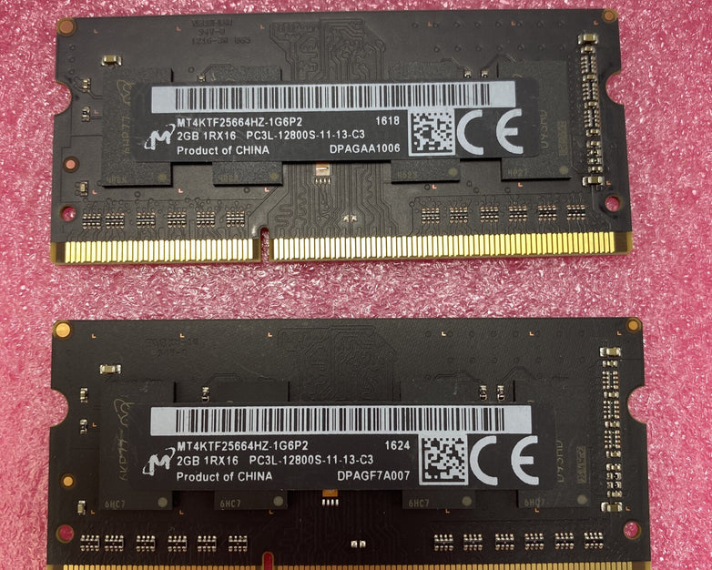 8x 2GB Micron 1RX16 memory PC3L-12800S-11-13-C3 MT4KTF25664HZ-1G6P2
