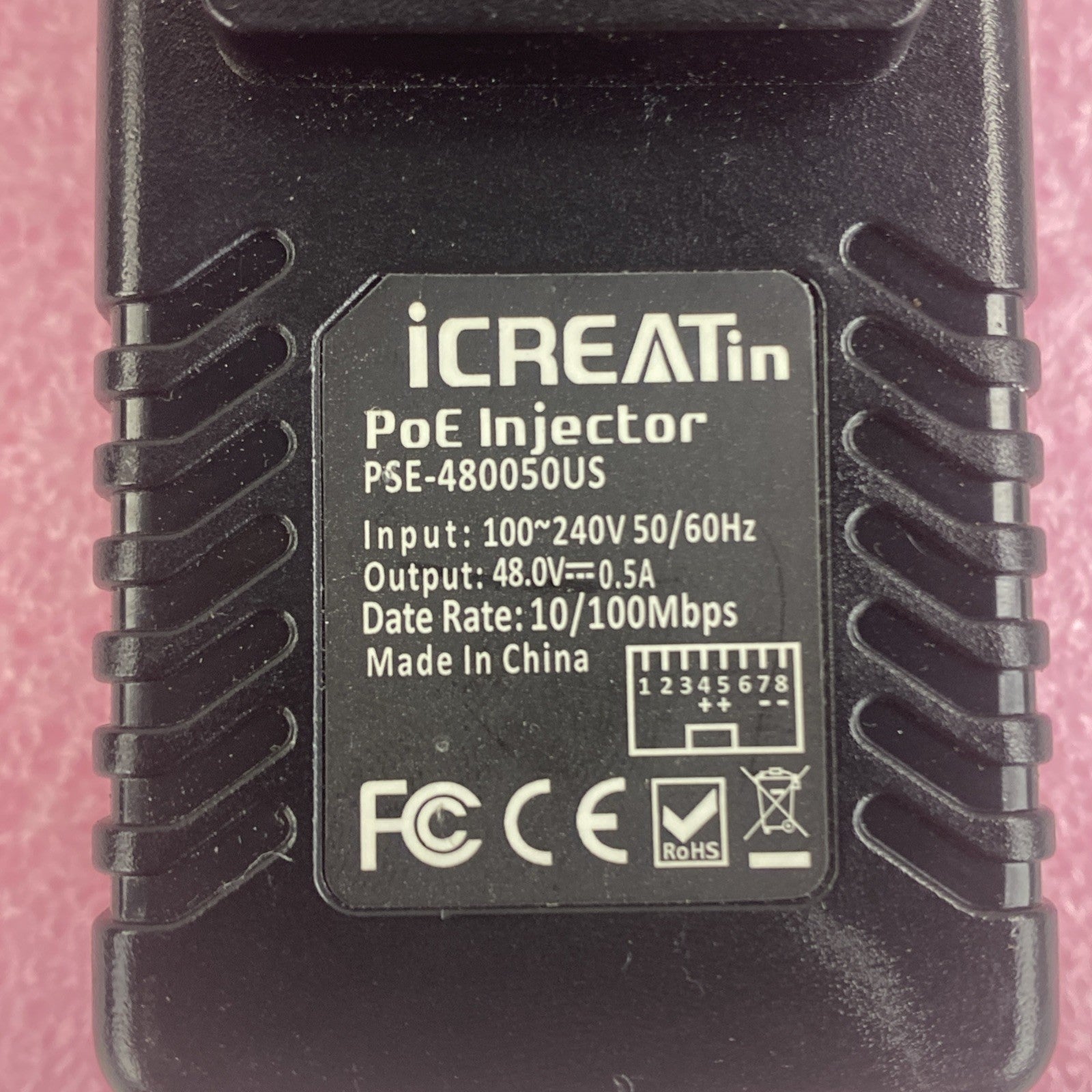 iCreatin PSE-480050US 48V PoE Power Injector Ethernet Adapter Lot 55