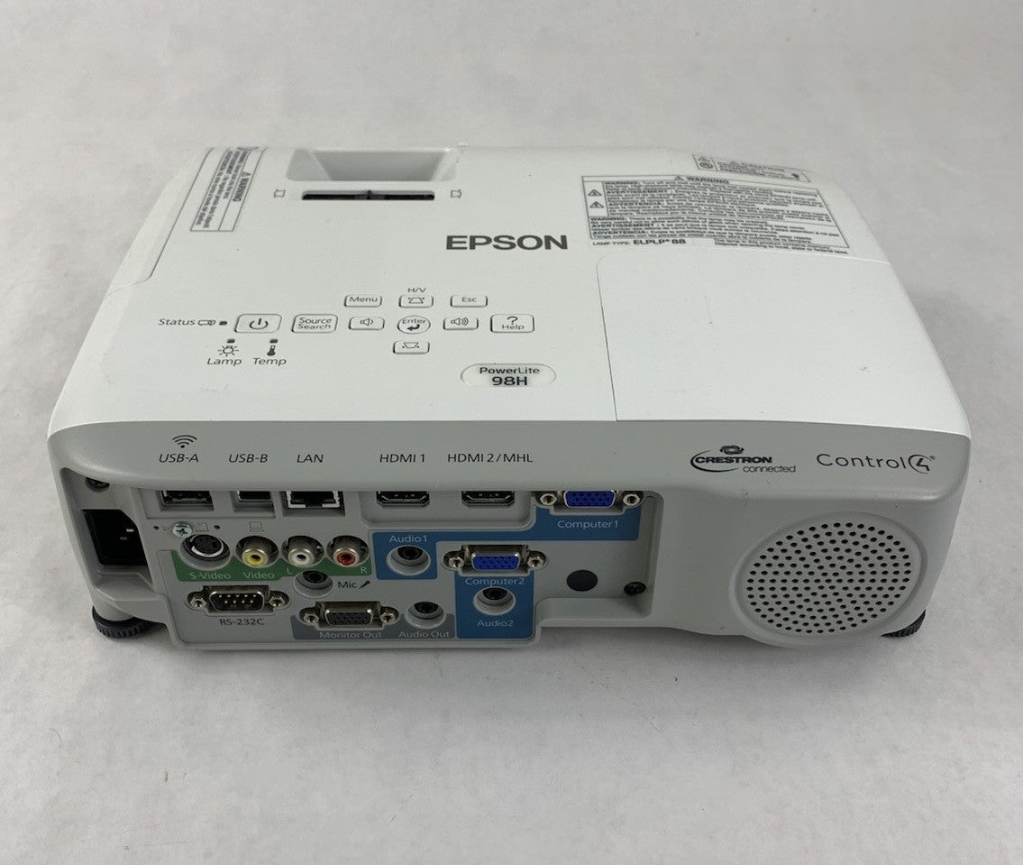 Epson PowerLite 98H H687A LCD Lamp Projector 3463 Lamp Hours - No Remote3