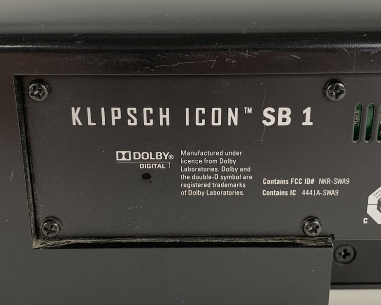 Klipsch Icon SB1 Soundbar - No Remote For Parts or Repair