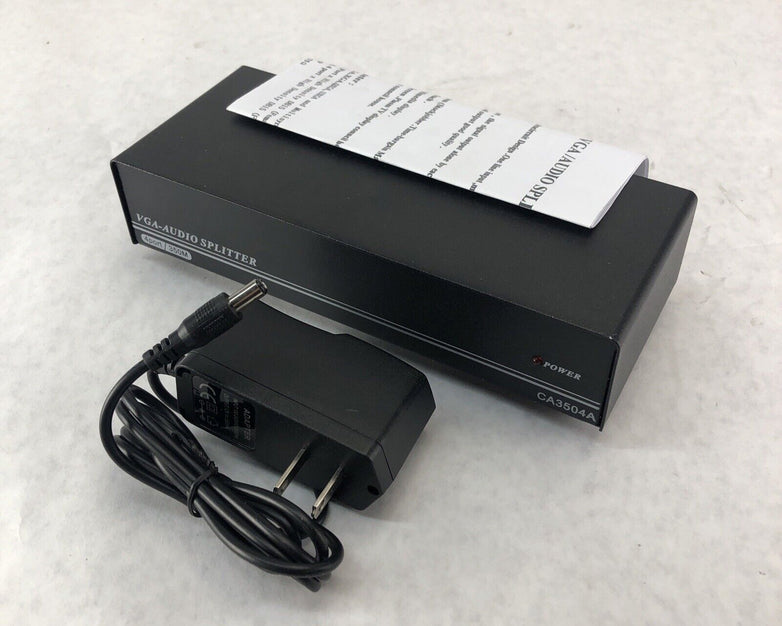 4-Port 350M High Power Drive VGA Audio Splitter CA3504A W/ Instruction Manual