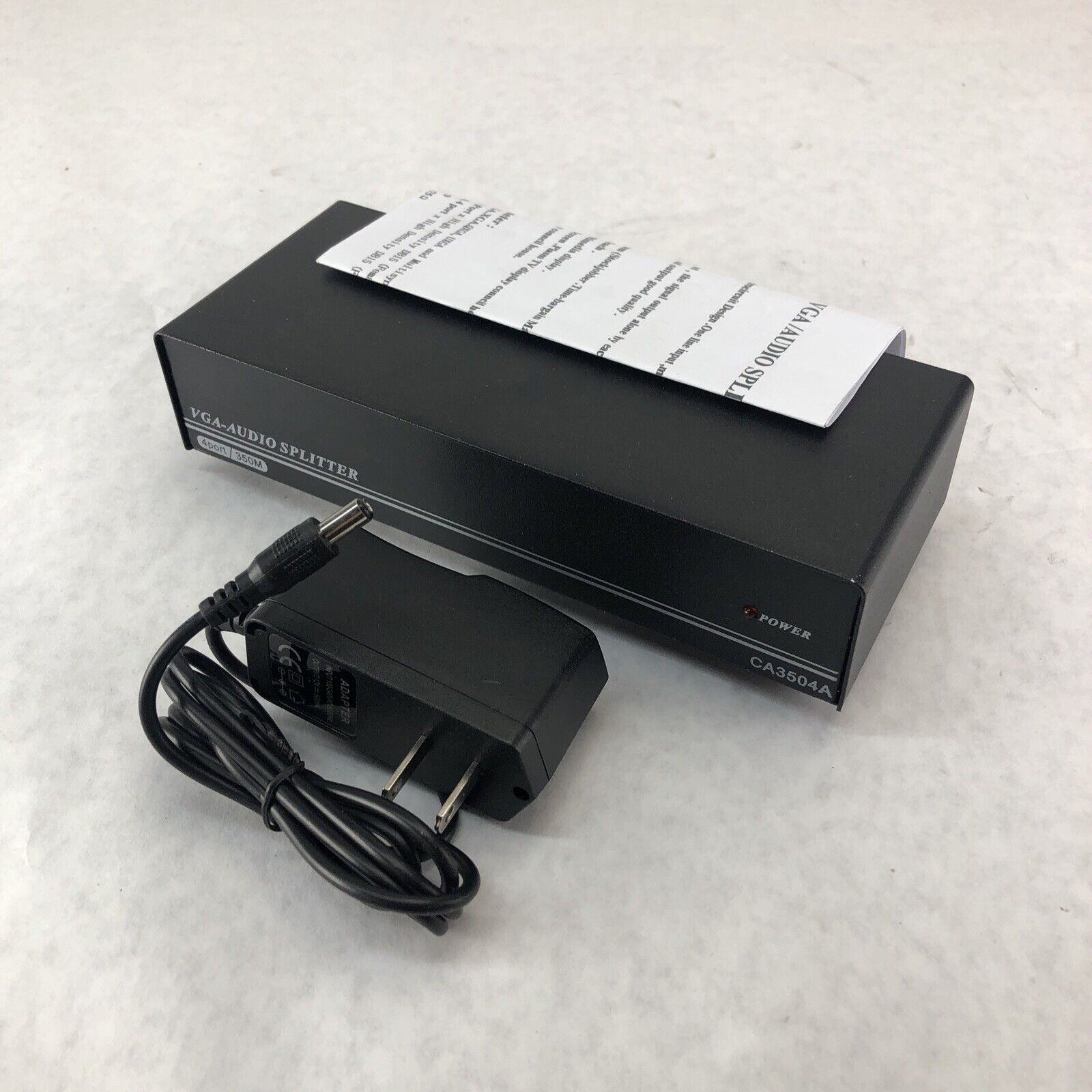 4-Port 350M High Power Drive VGA Audio Splitter CA3504A W/ Instruction Manual