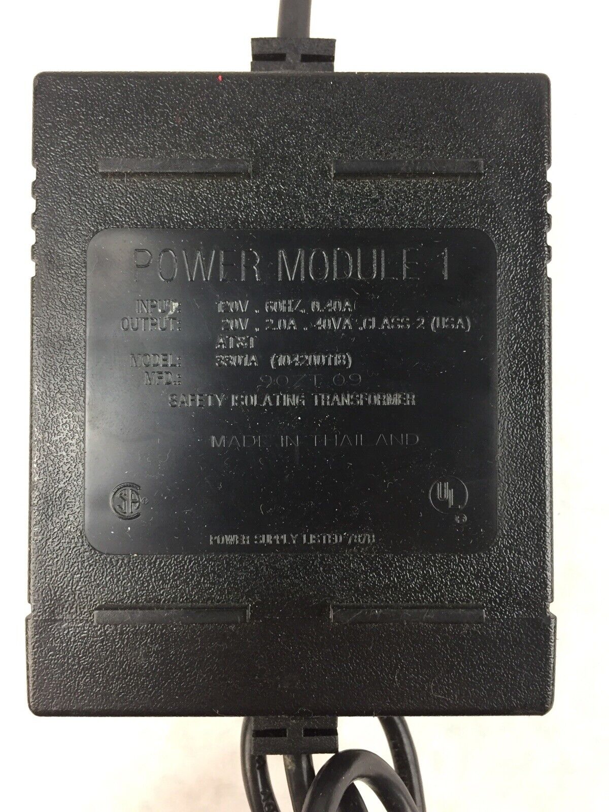 AT&T 20V Power Module 1 Safety Isolating Transformer 3301A 104200113