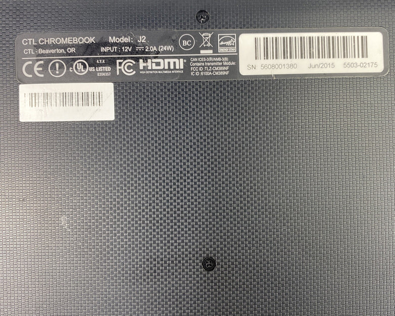 CTL Chromebook J2 11.6” 1.8GHz Rockchip 2GB RAM 16GB SSD 2.5 lbs TESTED Grade B