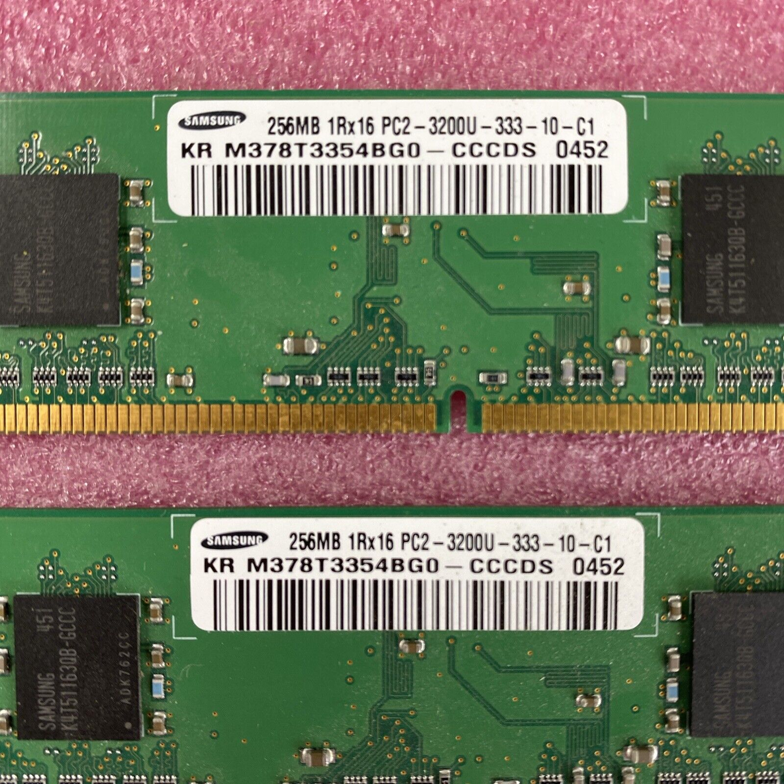 Lot( 2 ) Samsung M378T3354BG0 256MB DDR2 400Mhz PC2-3200U 240 Pin Memory RAM