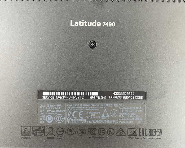 Dell Latitude 7490 14" i7-8650U 1.90 GHz 8 GB RAM No SSD/OS/AC/Battery