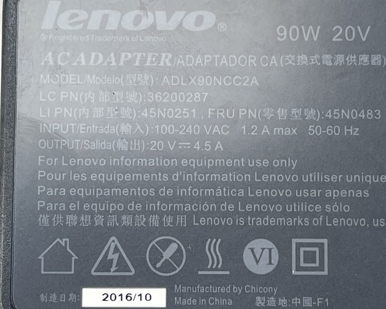Lenovo AC Adapter 90w 20v ADLX90NCC2A Lot of 10 No Power Cord