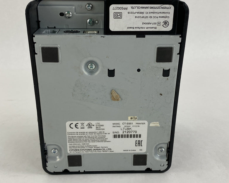 Citizen CT-E651 Thermal Printer w/ Bluetooth Tested No Cords No Page Count