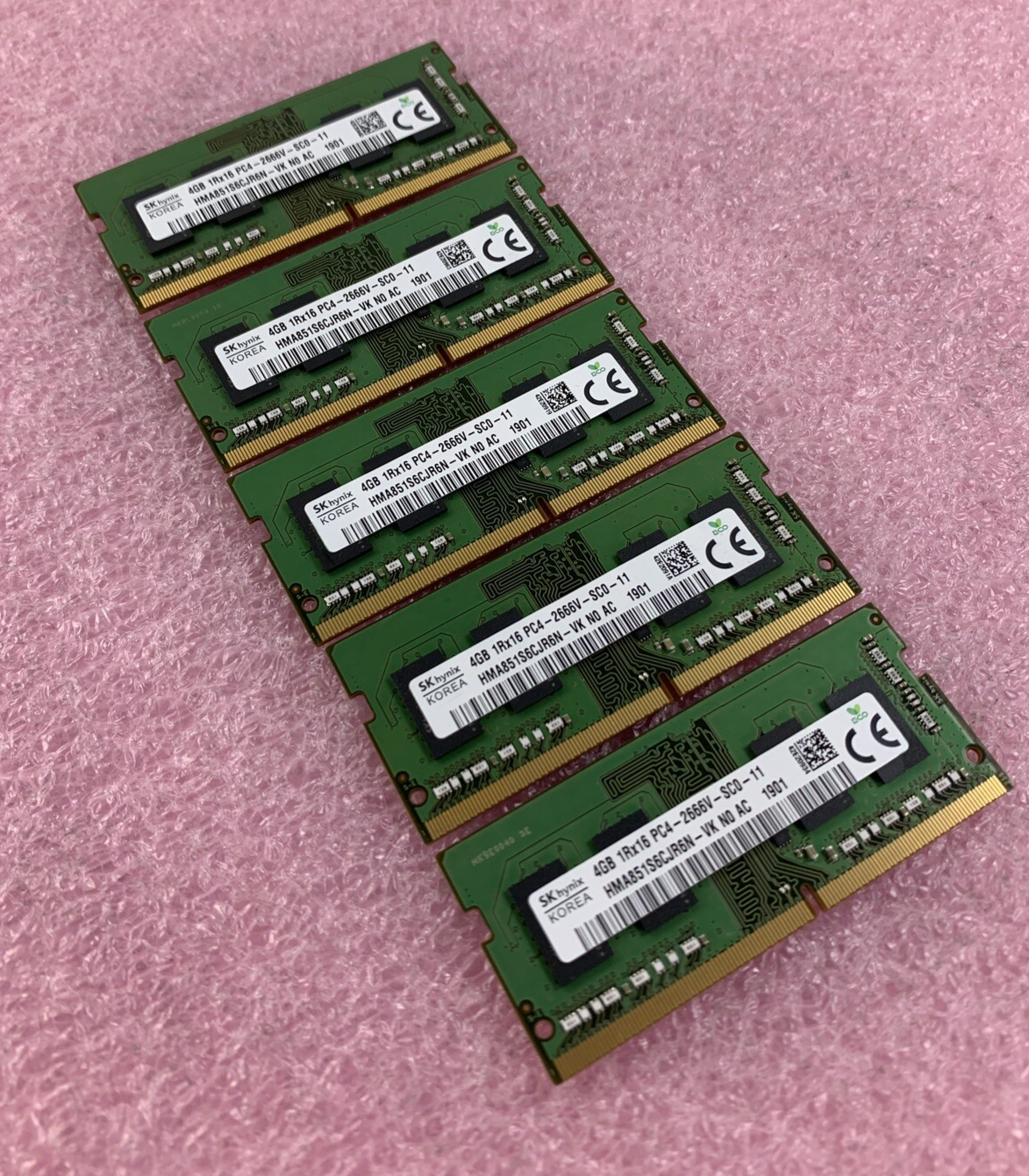 Hynix HMA851S6CJR6N-VK 4 GB Laptop Memory Module DDR4 SDRAM Lots of 5x