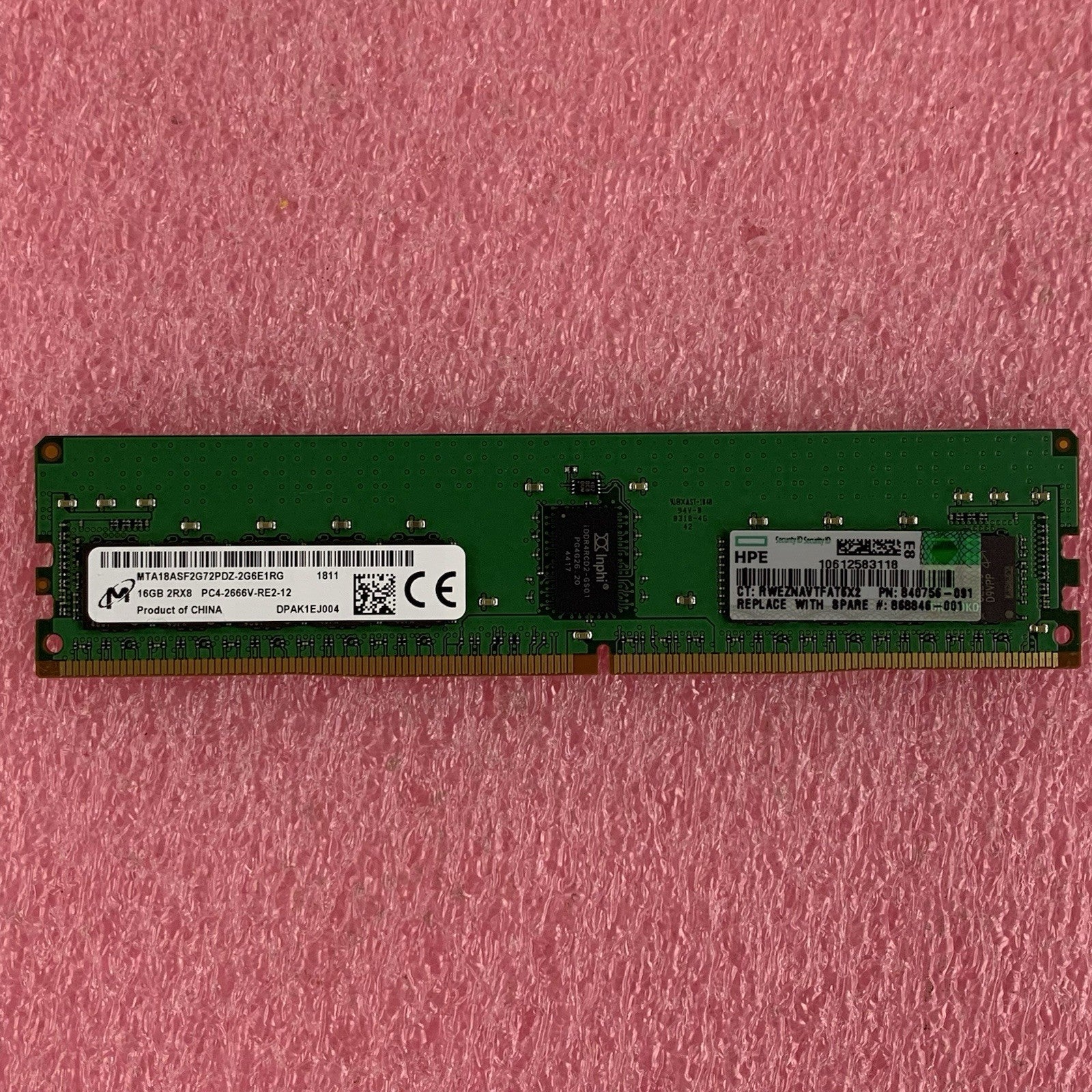 Micron MTA18ASF2G72PDZ-2G6E1RG 16 GB  PC4-2666V DDR4 SDRAM RDIMM Server Memory1