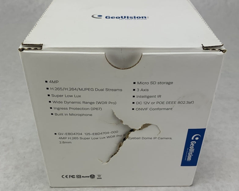GeoVision GV-EBD4704 H.265 Outdoor IR Eyeball Dome Camera - Tested