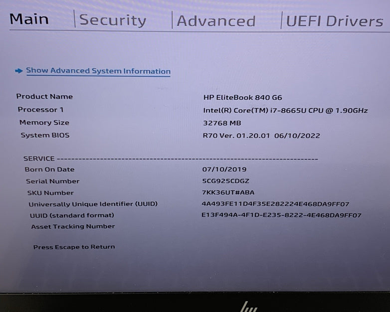 HP EliteBook 840 G6 14" Laptop i7-8665U 1.9 GHz 32 GB RAM No SSD/OS/AC
