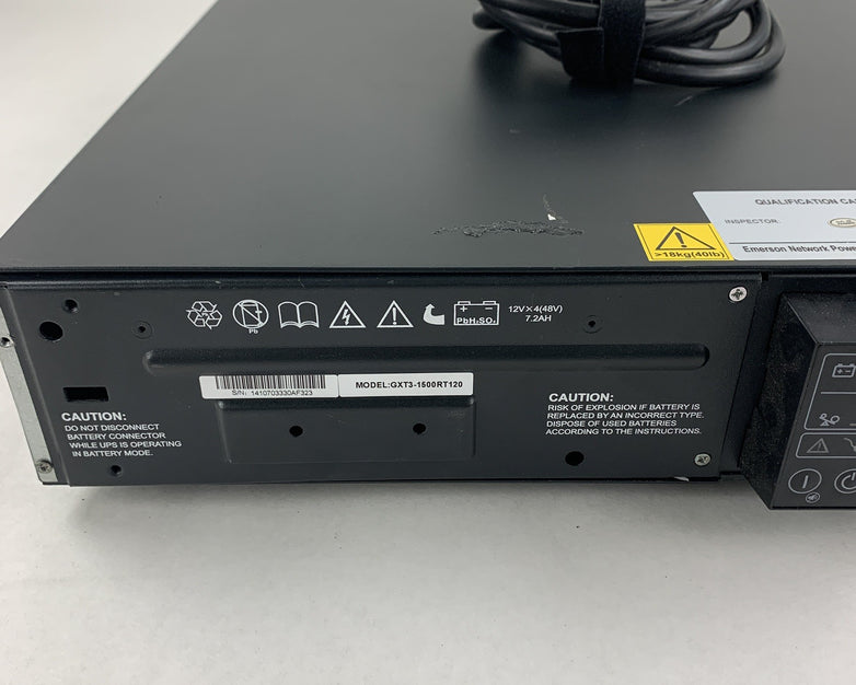 Liebert Emerson GXT3-1500RT120 UPS System Tested No Batteries No Caddy