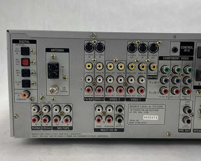 Sony STR-DE885 Stereo Receiver  5.1 Channel 100 Watt Receiver