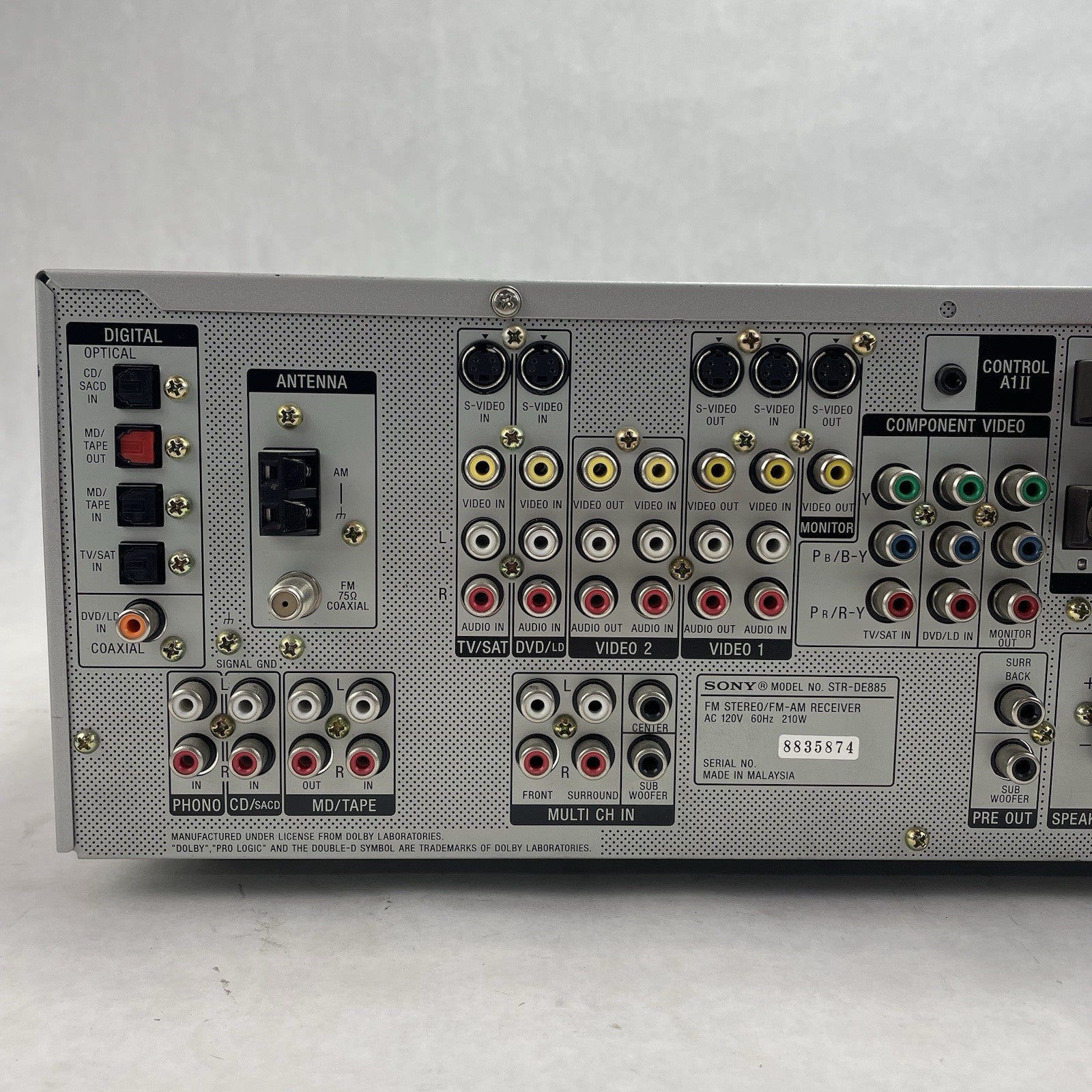 Sony STR-DE885 Stereo Receiver  5.1 Channel 100 Watt Receiver6