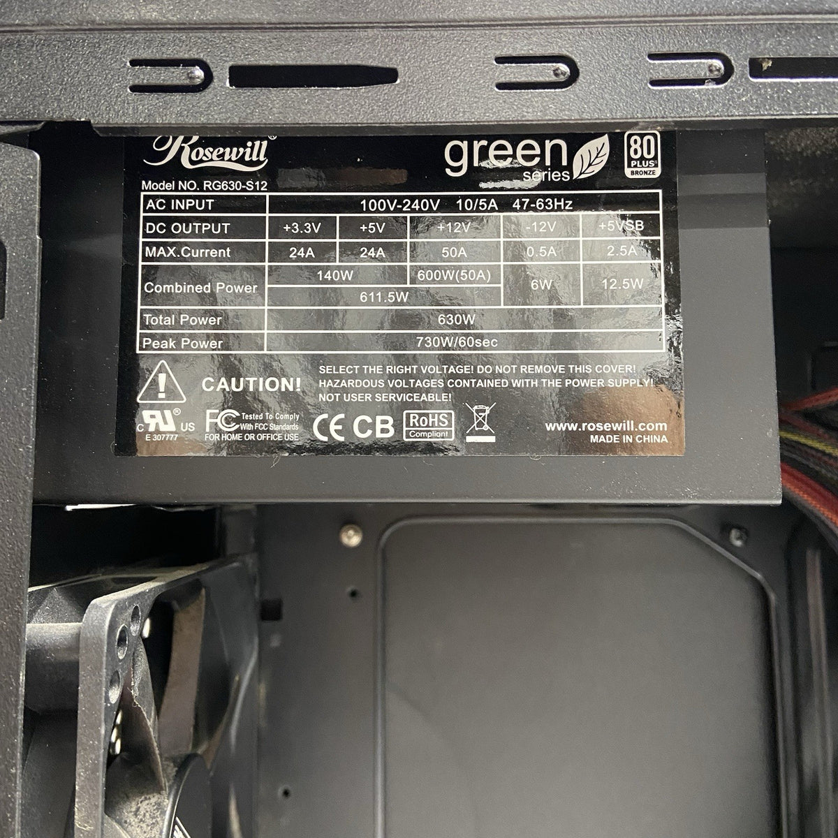 Rosewill Blackbone ATX Mid Tower Computer Case Rosewill RG630-S12 630W PSU9