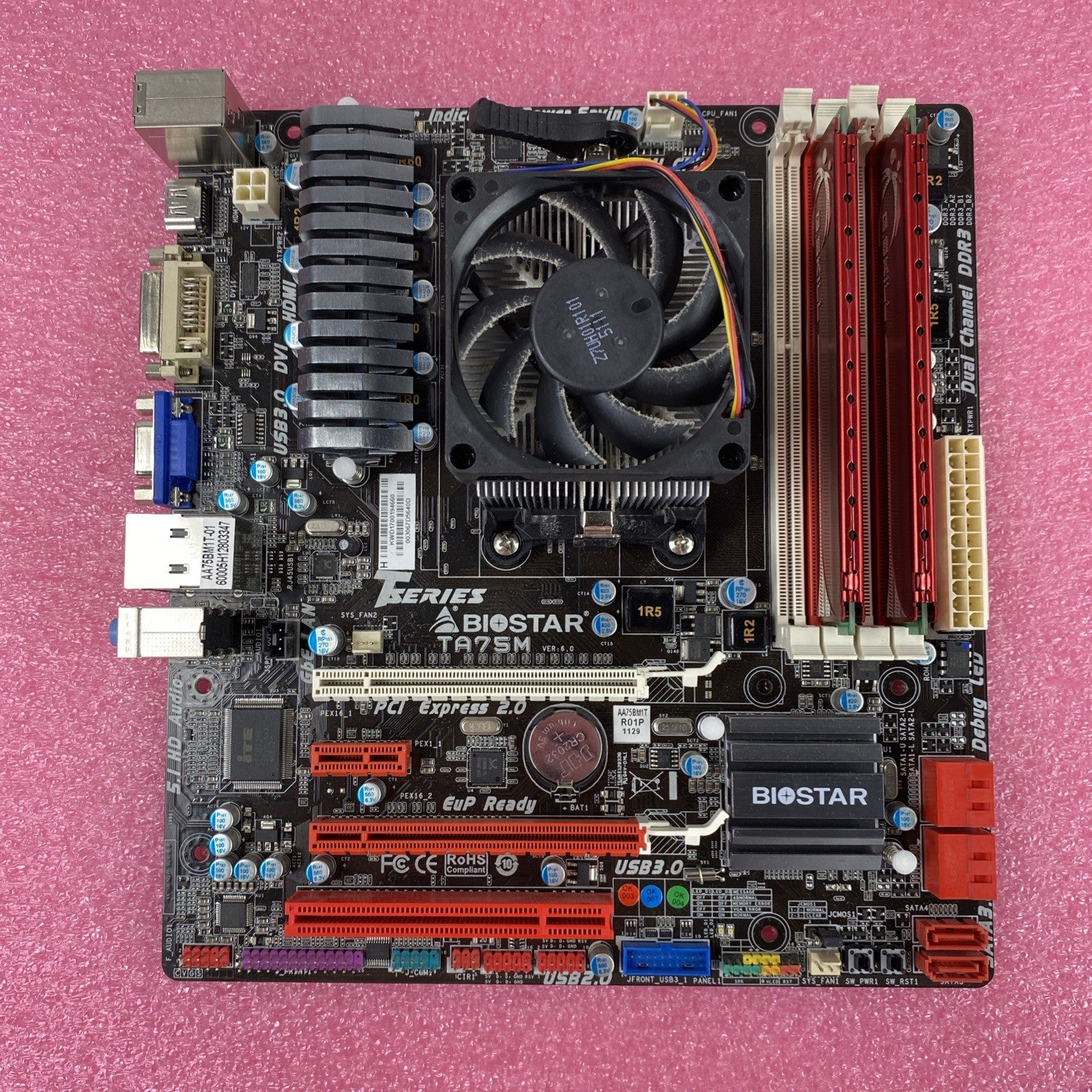 Biostat TA75M Motherboard AMD A8-3870 3.00 GHz 3GB RAM w/ Shield