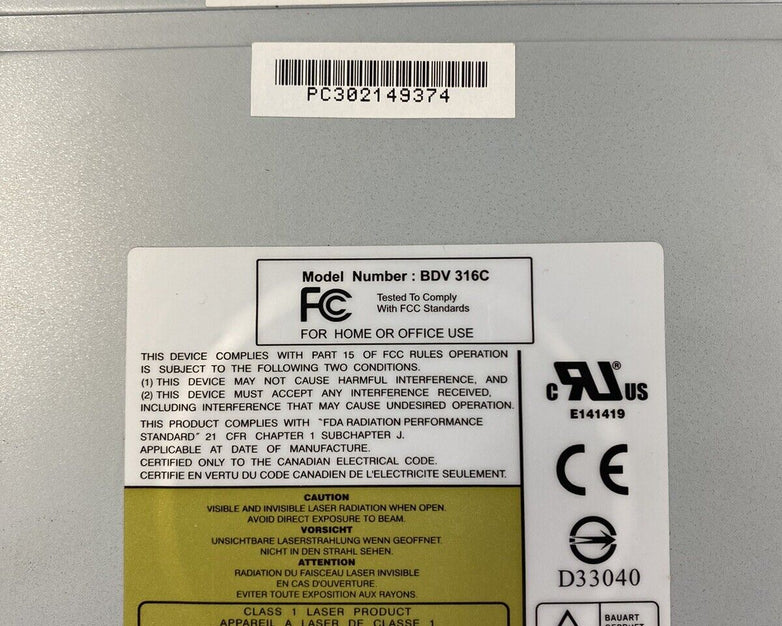 TOP-G BDV 316C Internal Optical DVD-ROM Disc Drive Untested