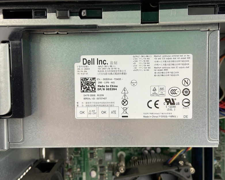 Dell Optiplex 390 MT Intel Core i3-2120 3.3GHz 4GB RAM No HDD No OS