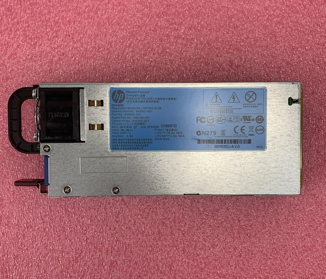 HP HSTNS-PL28 460W Power Supply (Lot of 2)