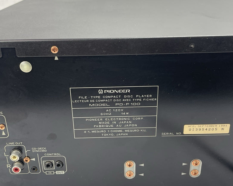 Pioneer PD-F100 100-Disc CD Changer Player For Parts
