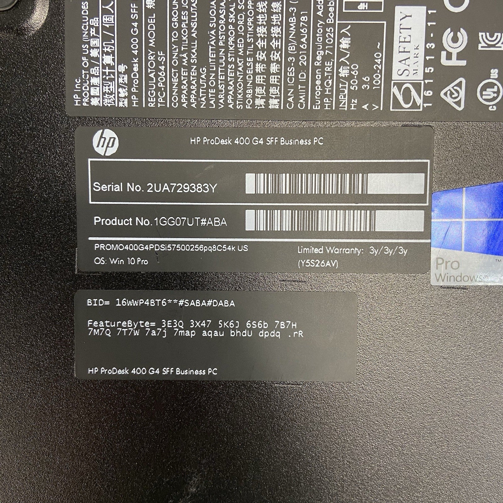 HP ProDesk 400 G4 SFF Intel Core i5-7500 3.4GHz 8GB RAM No HDD No OS5