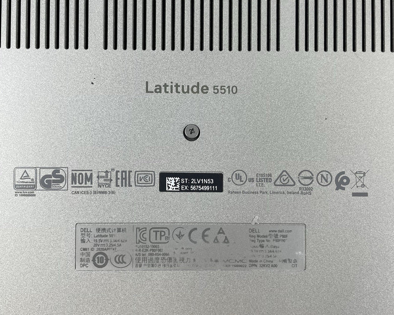 Dell Latitude 5510 15.6" i5-10210U 1.60 GHz 8 GB RAM No SSD/OS/AC/Batt - Worn