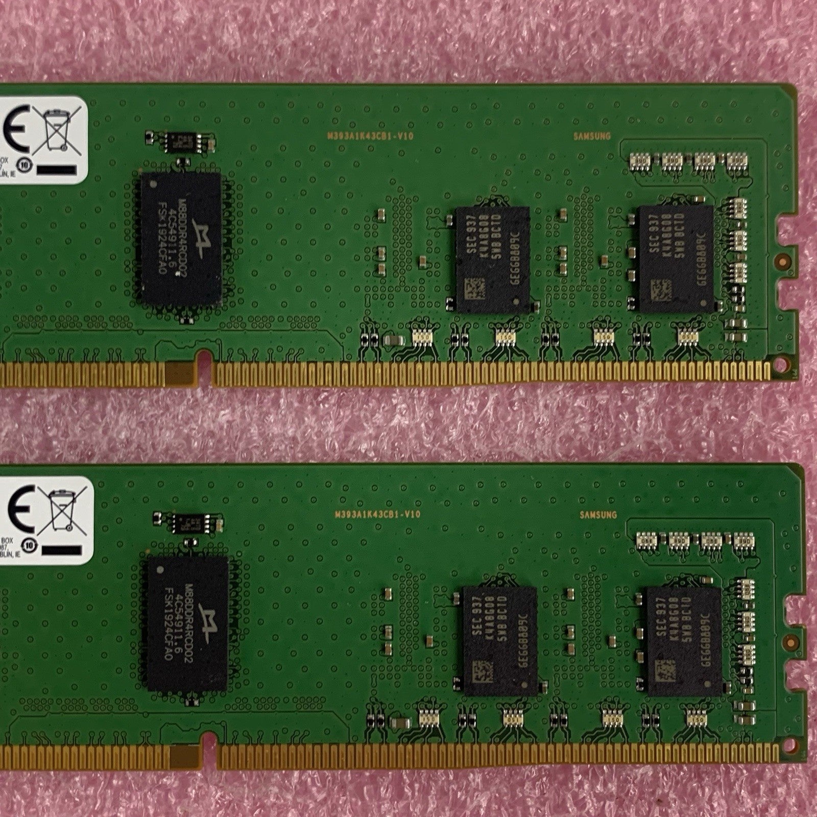 Samsung M393A1K43BB1-CTD6Y 8 GB 1x8GB DDR4-2666 Computer Memory Ram Lot of 2x4