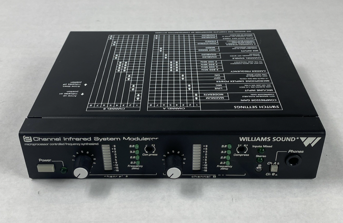 Williams Sound MOD 232 Two Channel Infrared System Modulator Untested