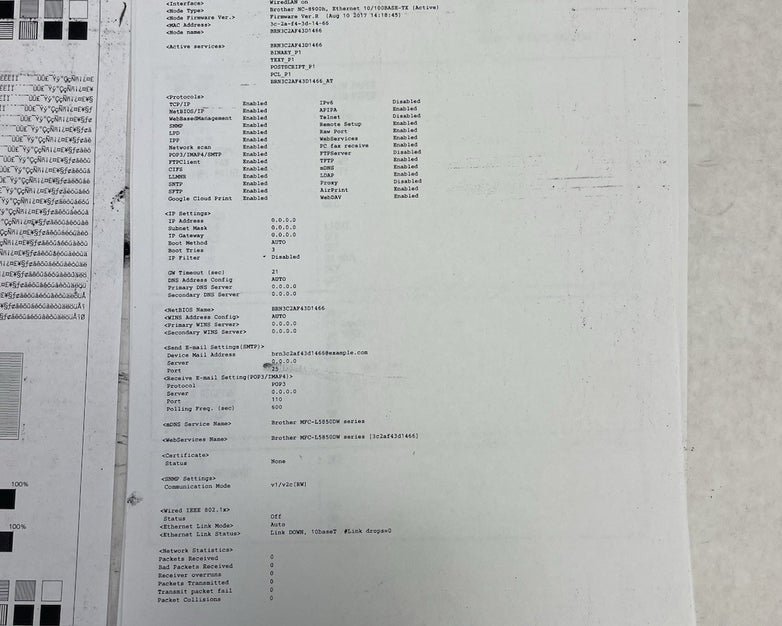 Brother MFC-L5850DW Monochrome Laser All-In-One Printer For Parts