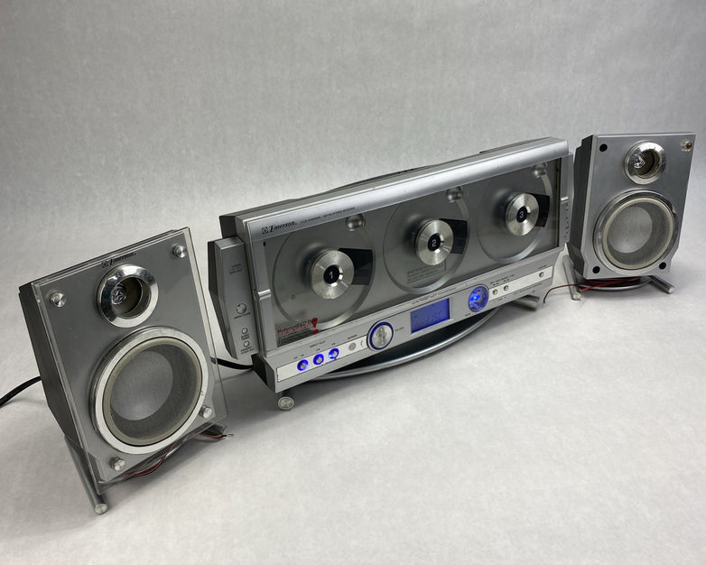 Emerson MS3108 3 CD Changer AM/FM Radio With Speakers - For Parts or Repair