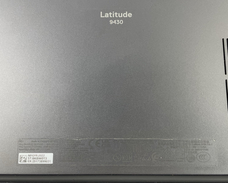Dell Latitude 9430 14" i7-1265U 3.86 GHz 16 GB RAM No SSD/OS/AC - Bad Bottom