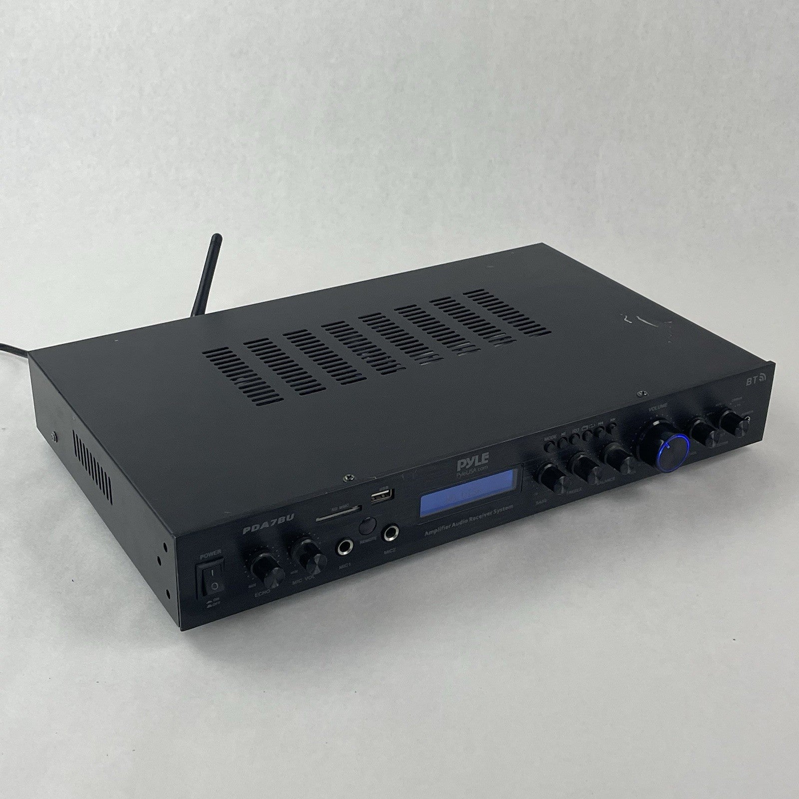 Pyle Home Amplifier Receiver 200W Digital AUX FM Antenna PDA7BU For Parts0