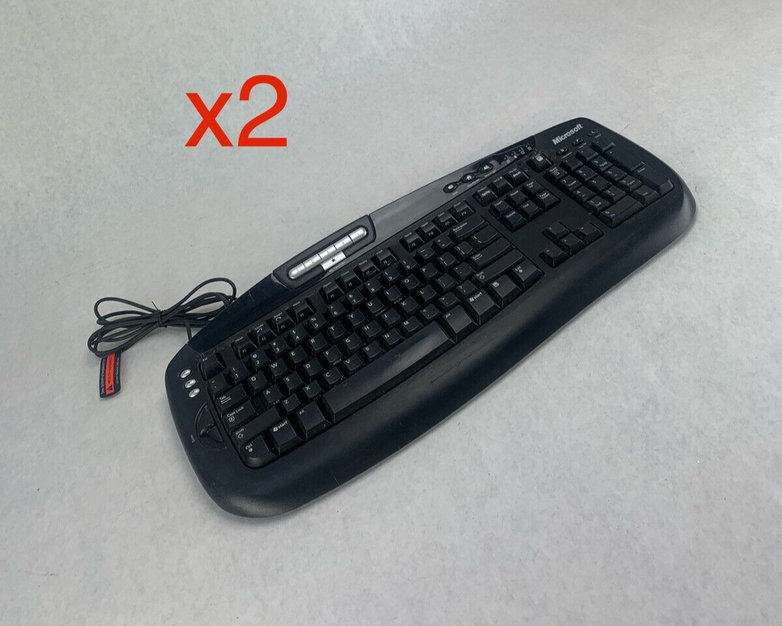 Lot of 2 Microsoft KC-0405 Wired Keyboard