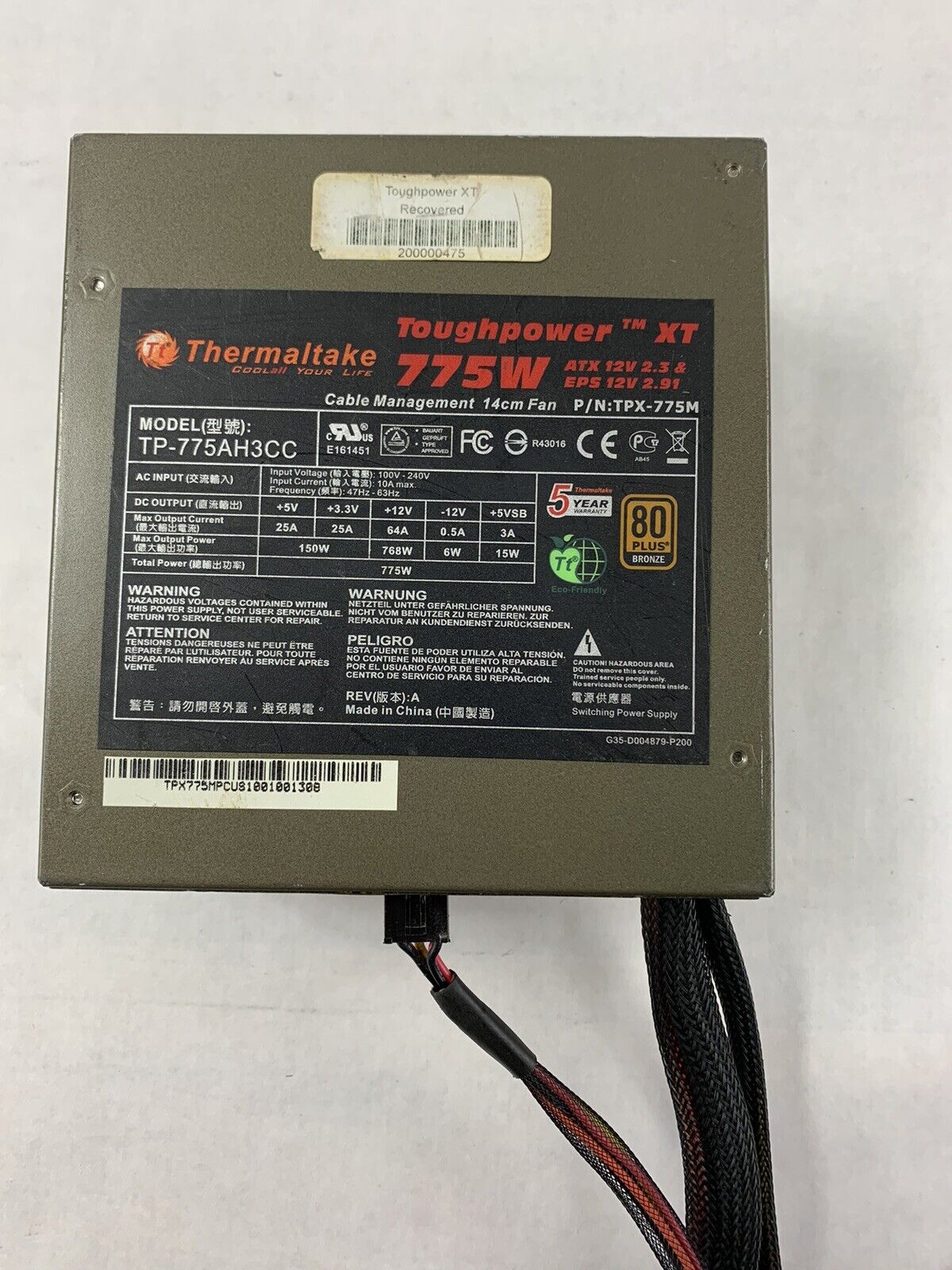 Thermaltake Toughpower XT 775W TP-775AH3CC TPX-775M