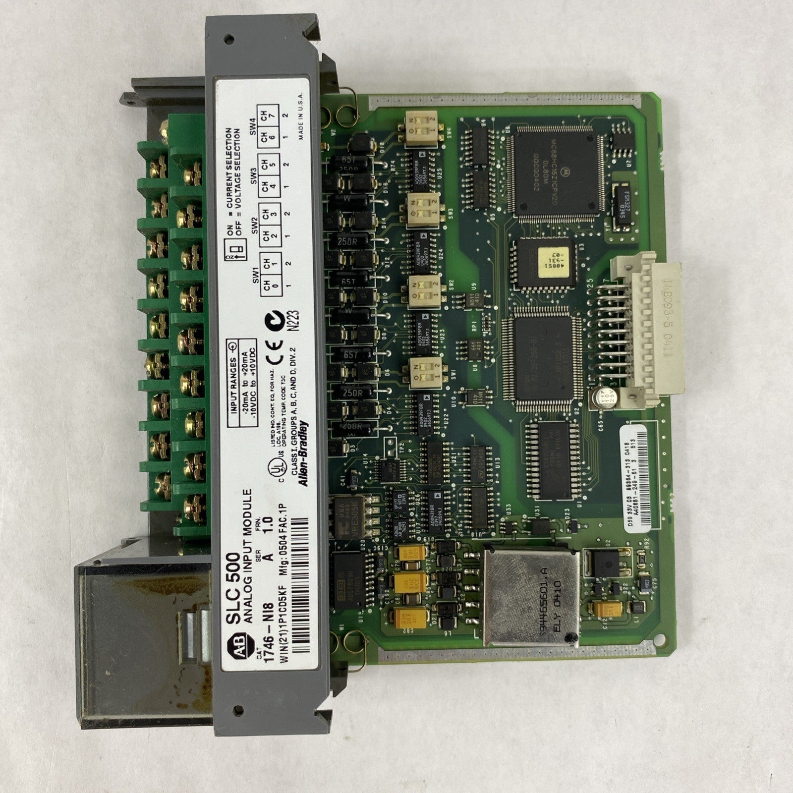 Allen-Bradley SLC500 Analog Input Module 1746-NI8 Ser. A FRN 1.0 - Untested1