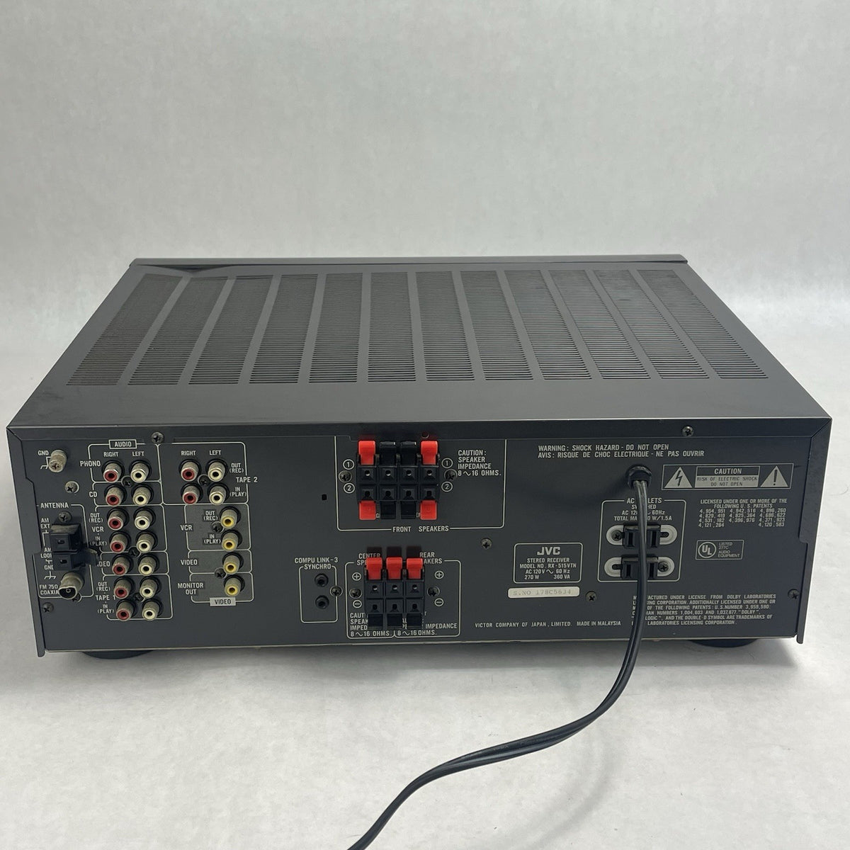 JVC RX-515VTN Dolby Pro Logic AV Receiver For Parts Or Repair6