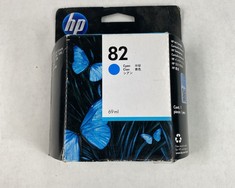 HP 82 Magenta 69ml w/ 82 Cyan 82 yellow Ink Cartridge Lot of 3
