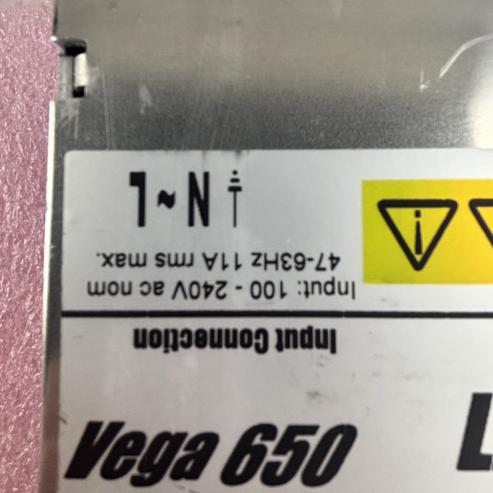 Lambda V605MYH Vega 650 Power Supply 24.5V 25A Untested