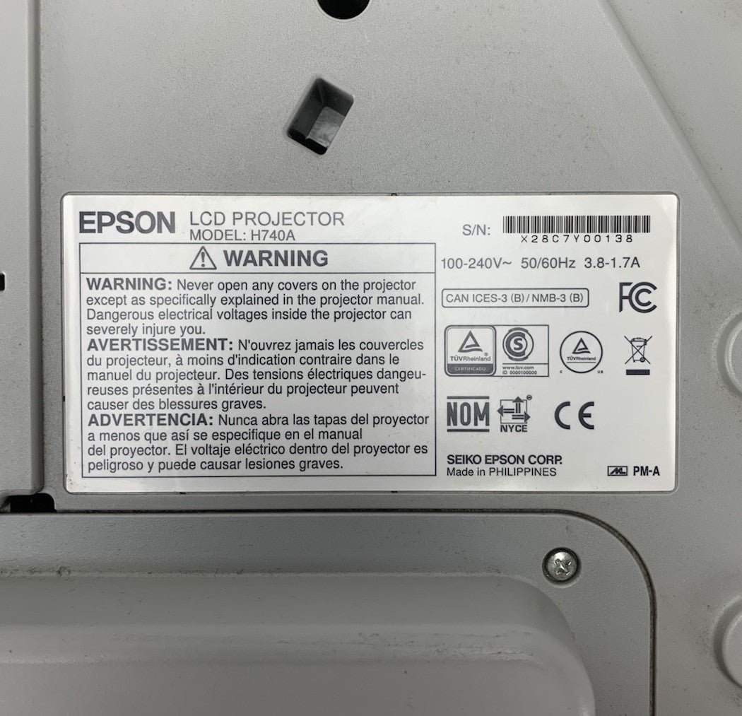 Epson PowerLite 695Wi H740A LCD Lamp Projector 2028 Lamp Hours - No Remote7