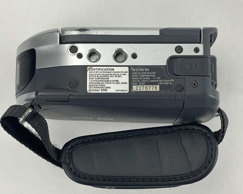 Sony Handycam DCR-DVD105E Tested & Reset No Power Cord No Disc