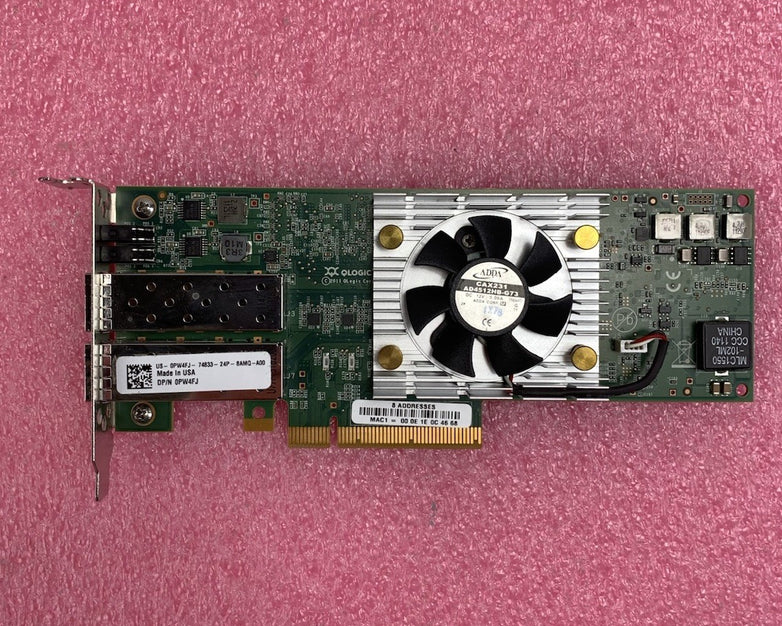 Dell 0PW4FJ QLE8262L-CU-DE 10Gb Dual-Port PCIe Server Fiber Channel Card