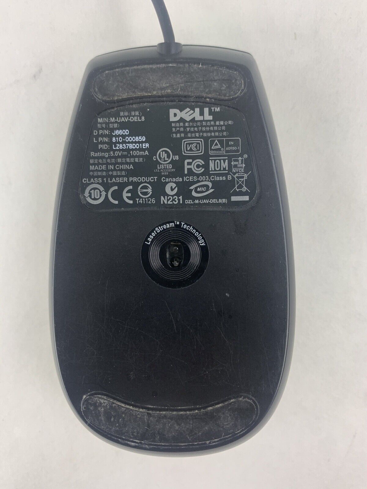 Dell M-UAV-DEL8 Wired Mouse 5V (Lot of 2)