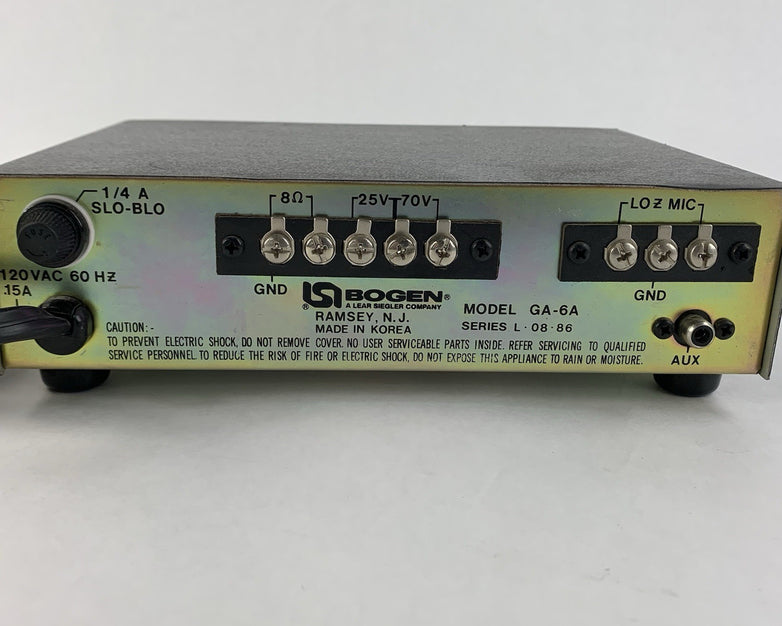 Bogen GA-6A 6-Watt Utility Power Amplifier - Turns on Not Tested