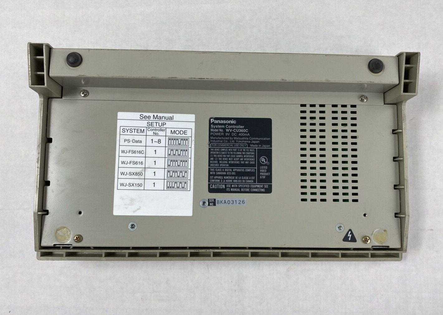 Panasonic WV-CU360C System Controller with AC Adapter Tested